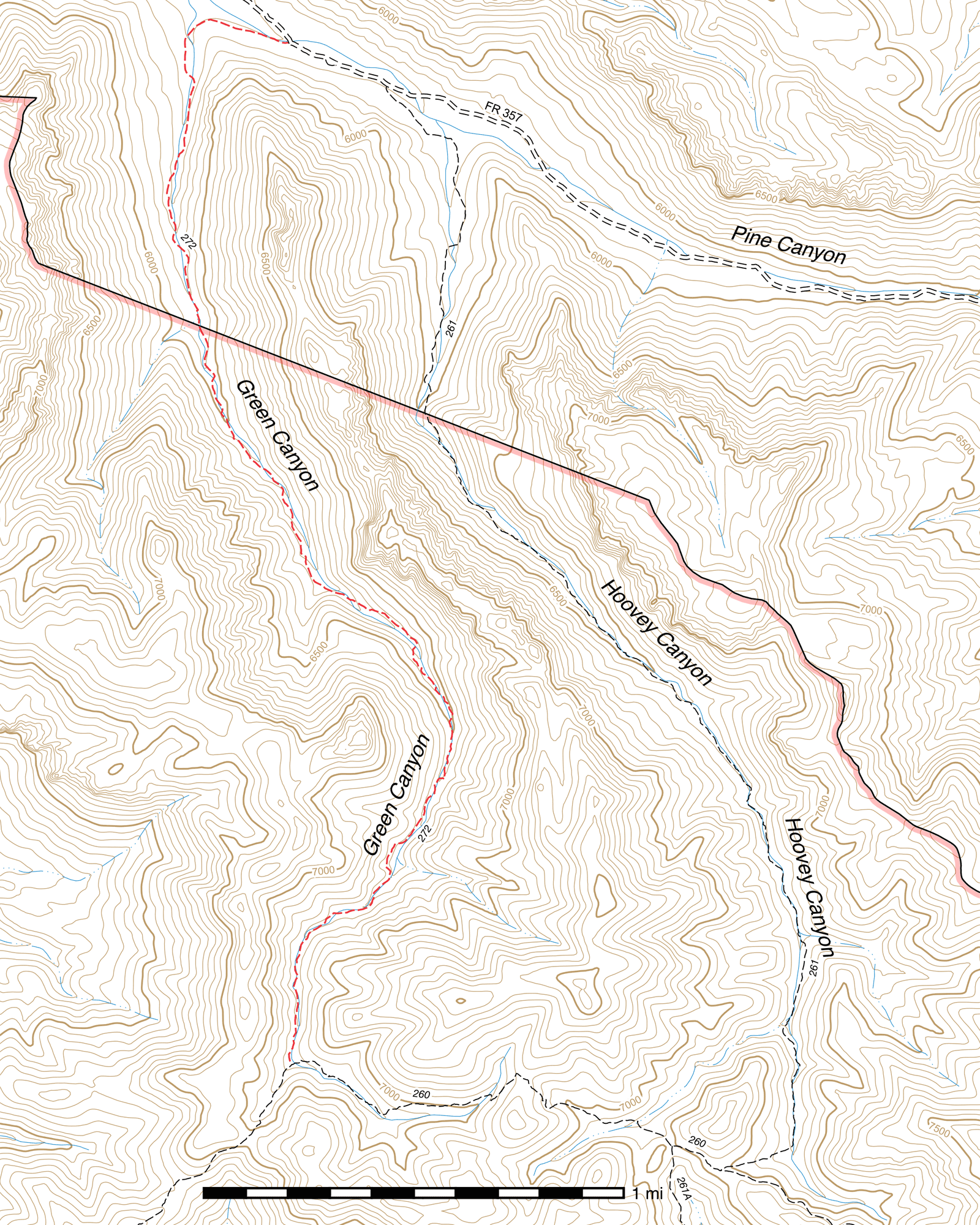Topographic map of Green Canyon Trail #272