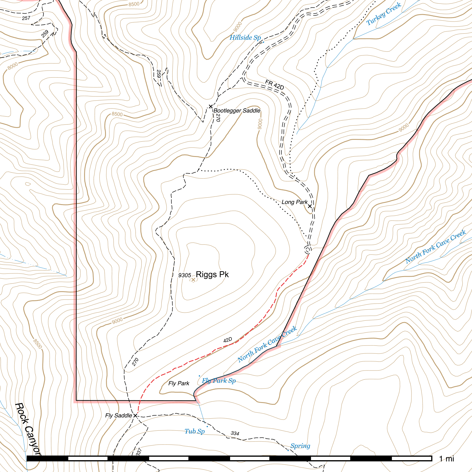 Topographic map of Long Park Trail #42D