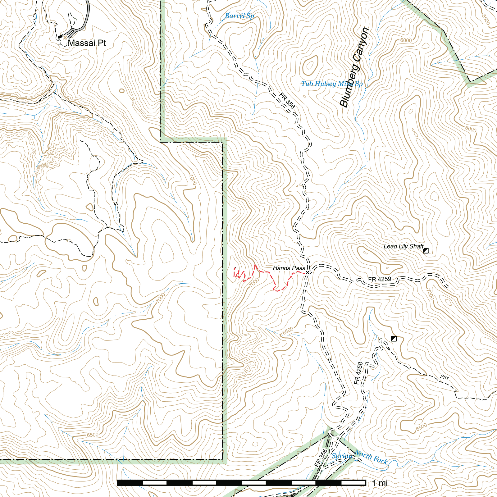 Topographic map of Beacon Trail