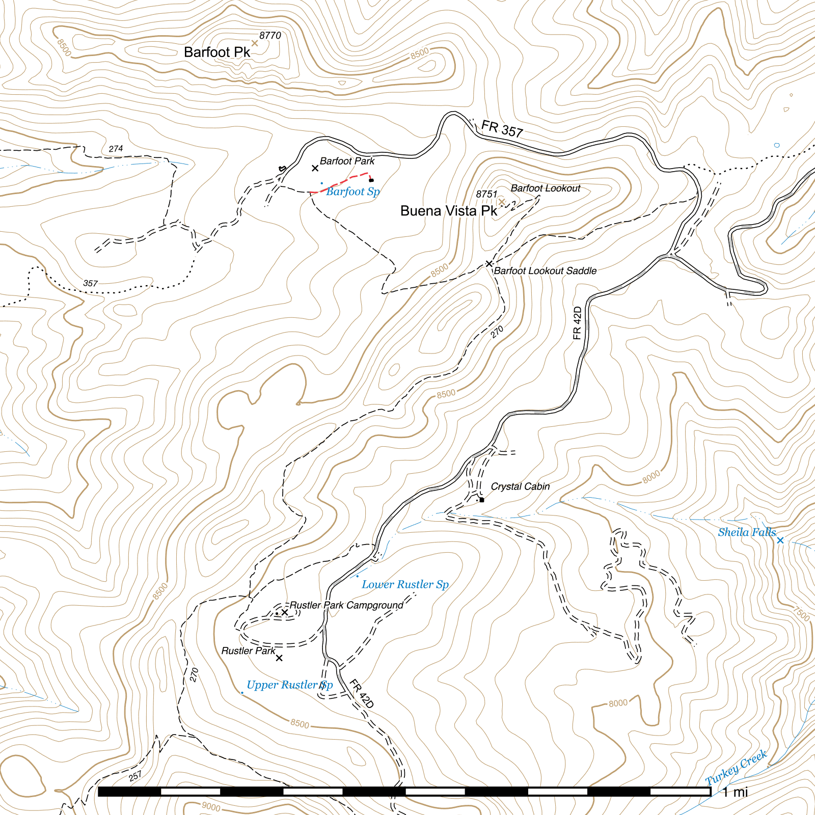 Topographic map of Harper Trail