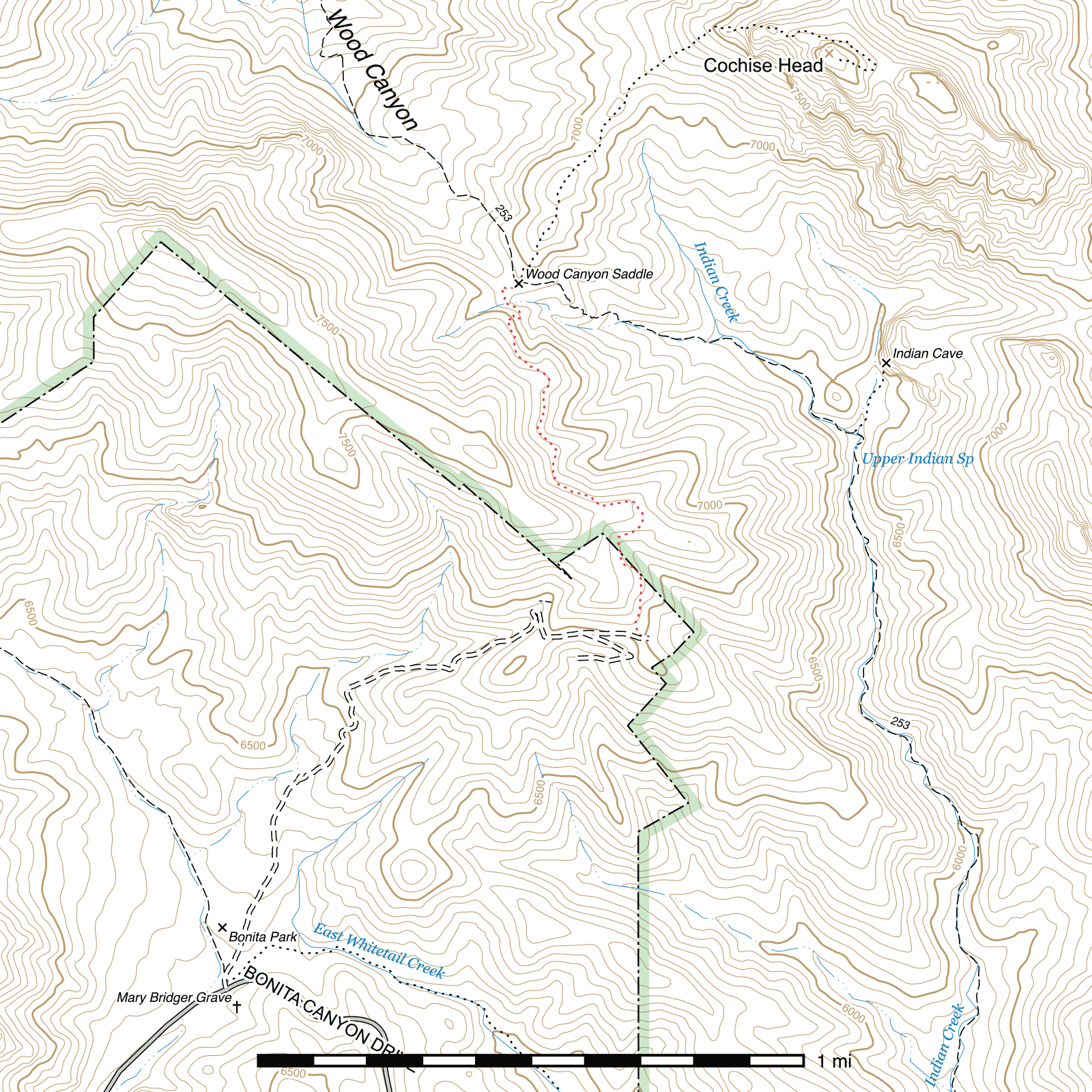 Topographic map of Horse Trail