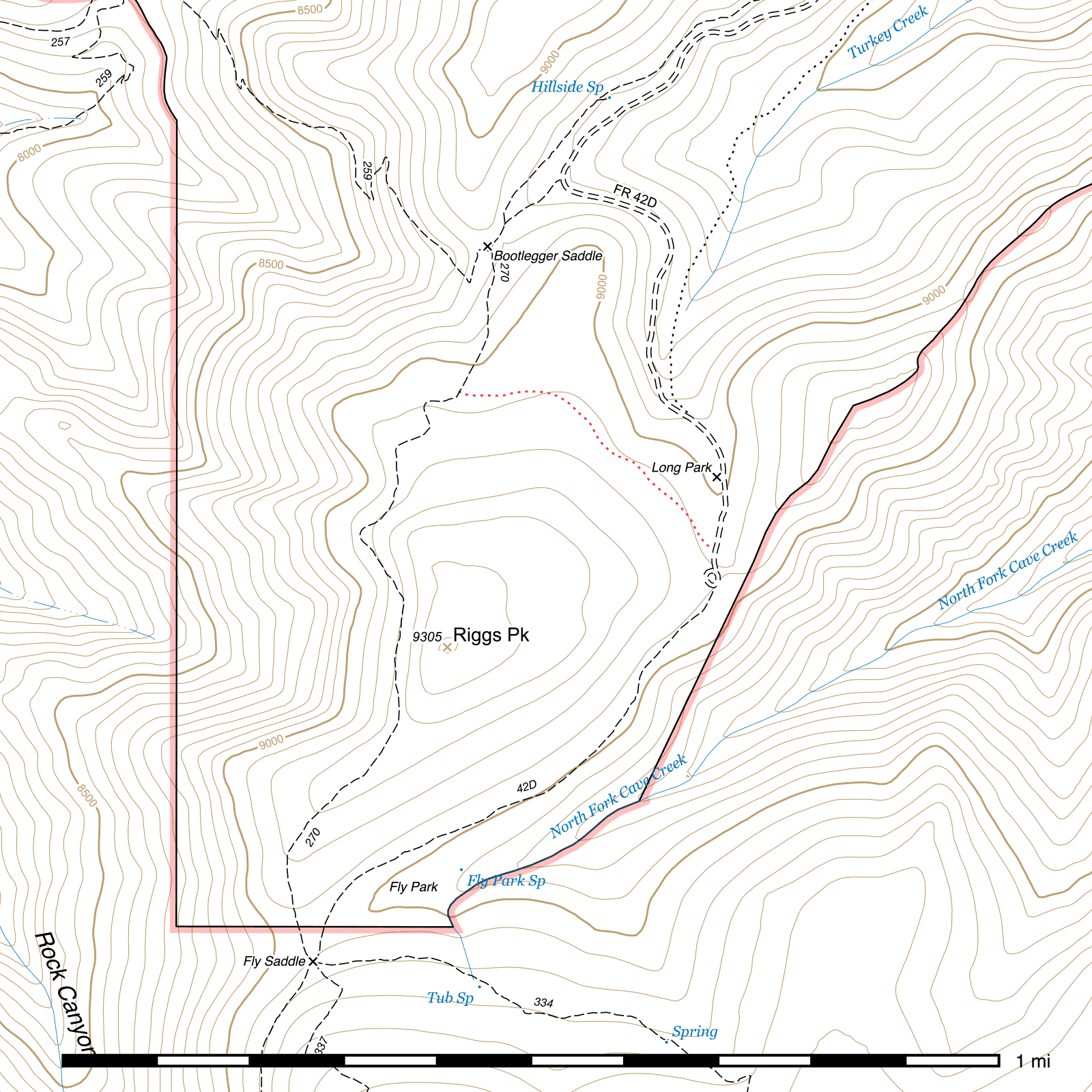 Topographic map of Long Park Connector Trail